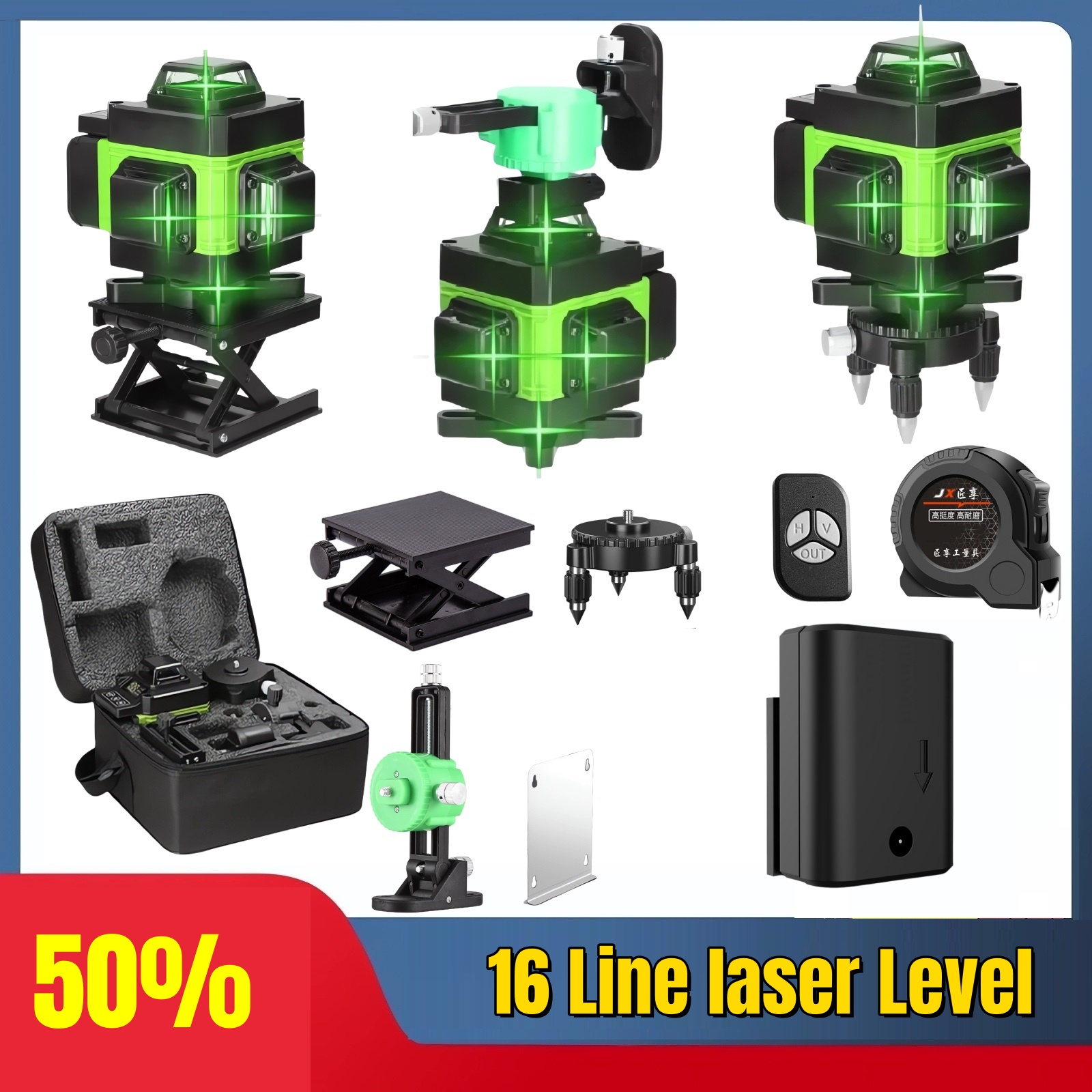 4D 16 เส้นมืออาชีพ 360 ° Self- - Laser Level Rotary บทวิจารณ์และราคา