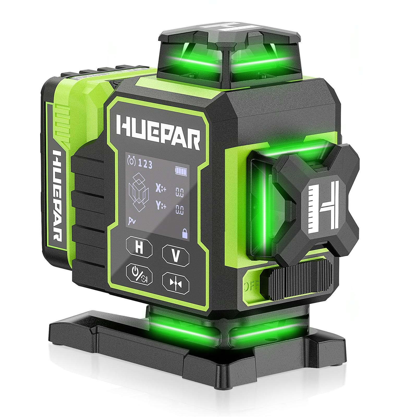 เลเซอร์สีเขียว Huepar W04CG ปี - Laser Level Rotary บทวิจารณ์และราคา